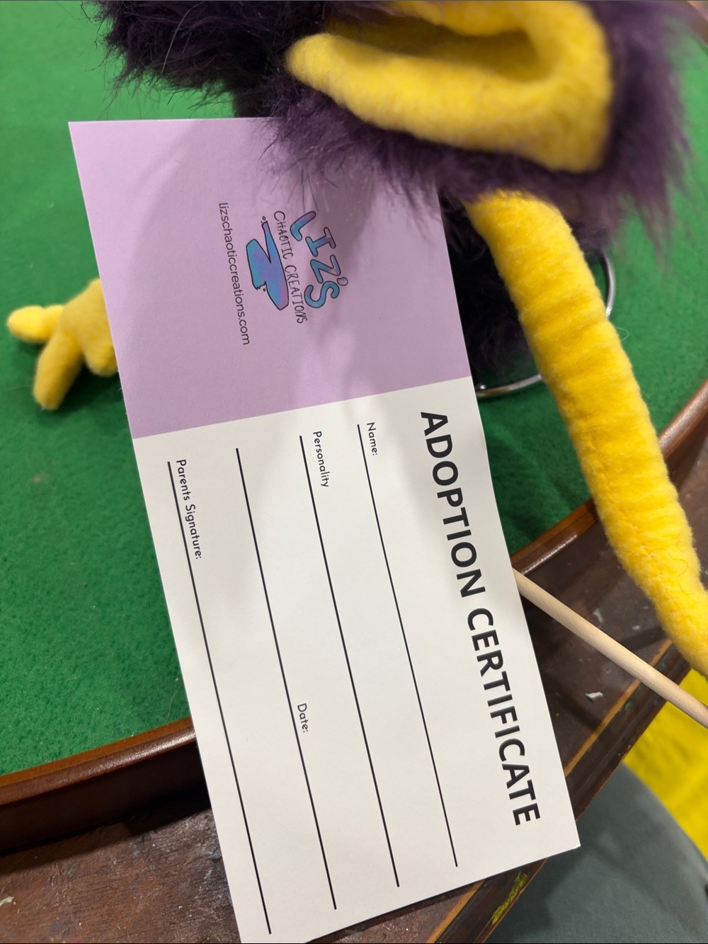 Handmade purple puppet - Picture 3 of 3